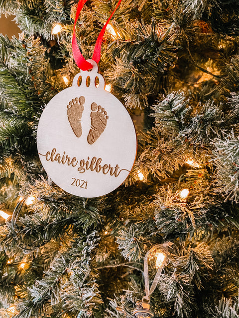 Foot Print First Christmas Ornament