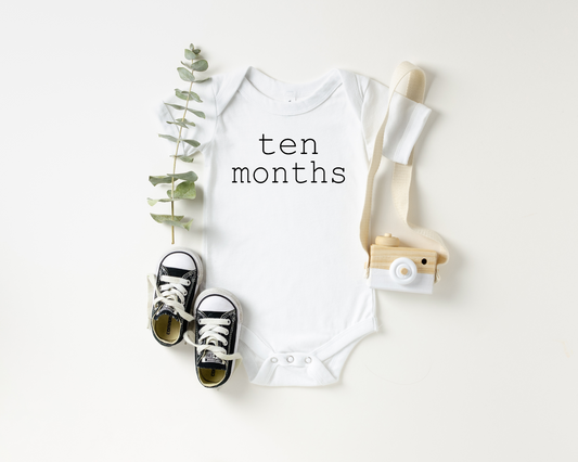 Ten Months Milestone Onesie