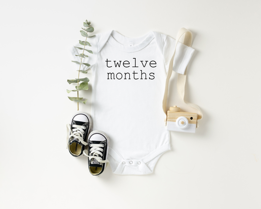 Twelve Months Milestone Onesie