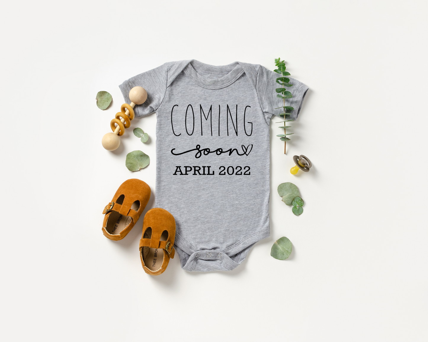 Simple Coming Soon Onesie with Month & Year