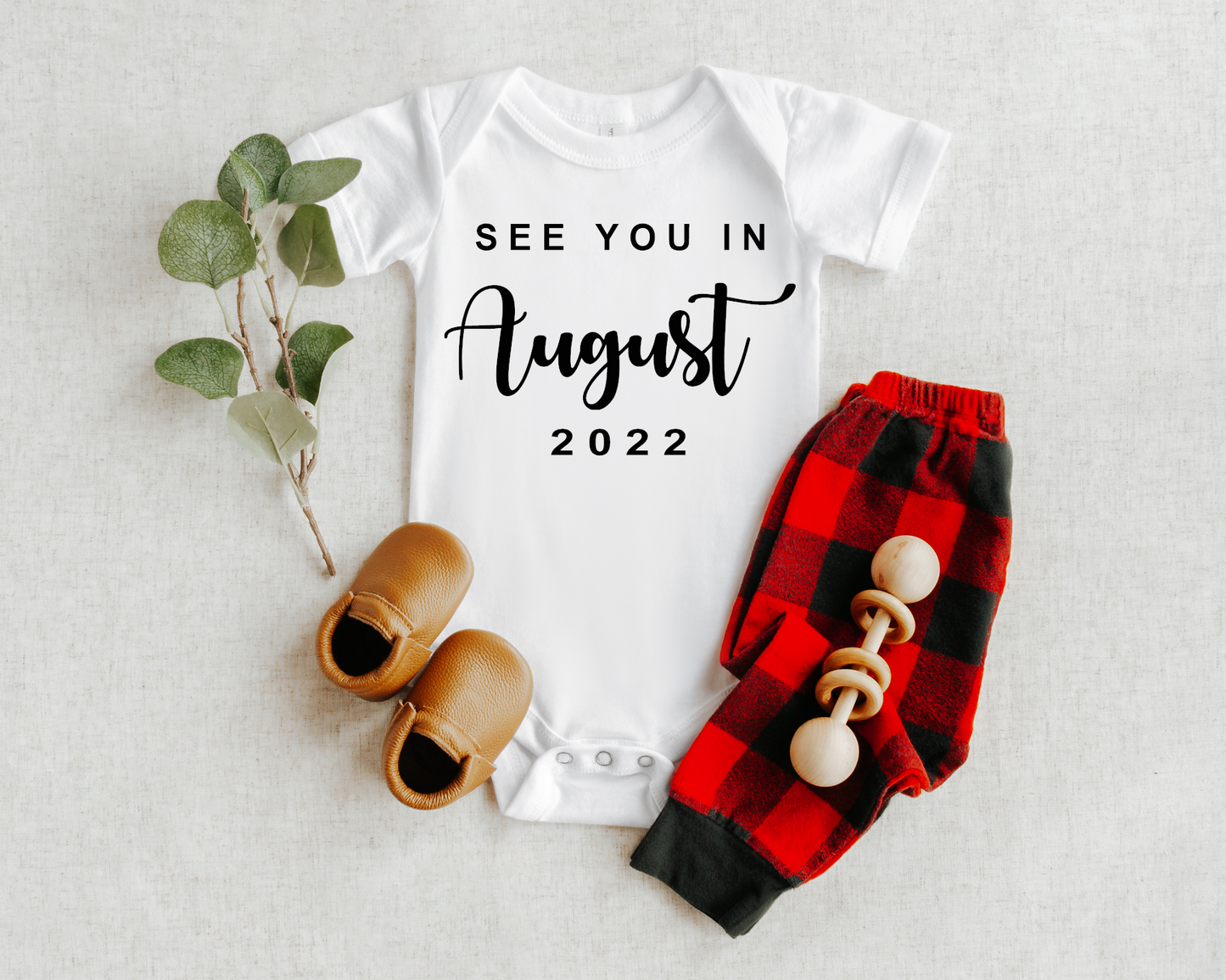 See You In Baby Announcement with Date Onesie