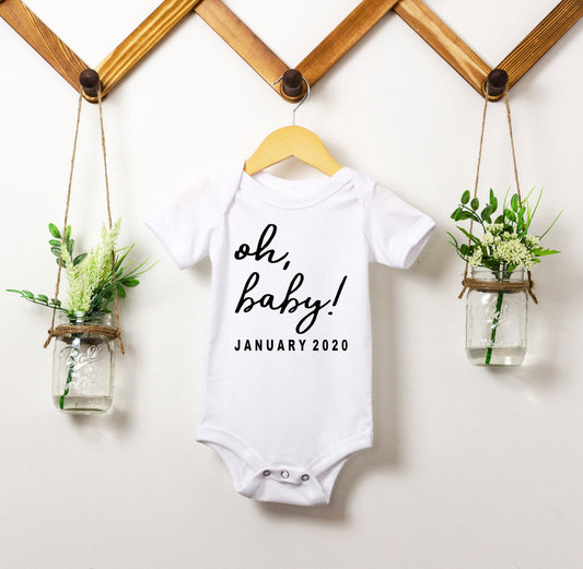 Oh Baby Custom Due Date Onesie