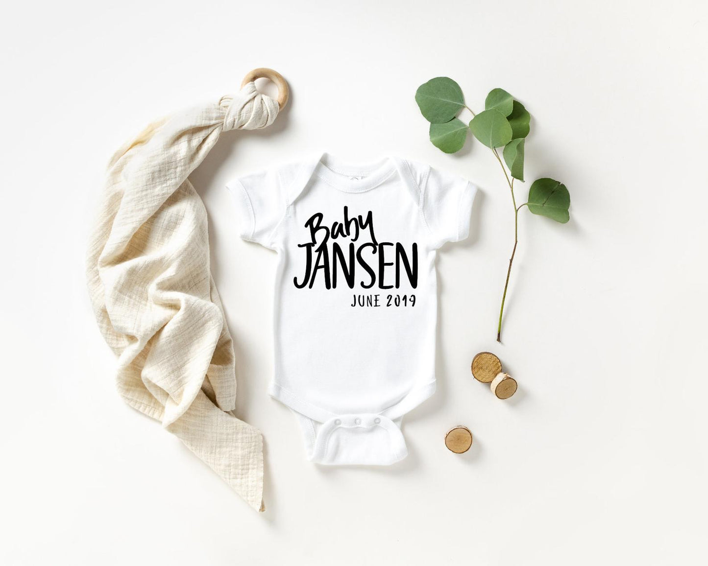 Modern Baby Announcement - Custom Name and Due Date