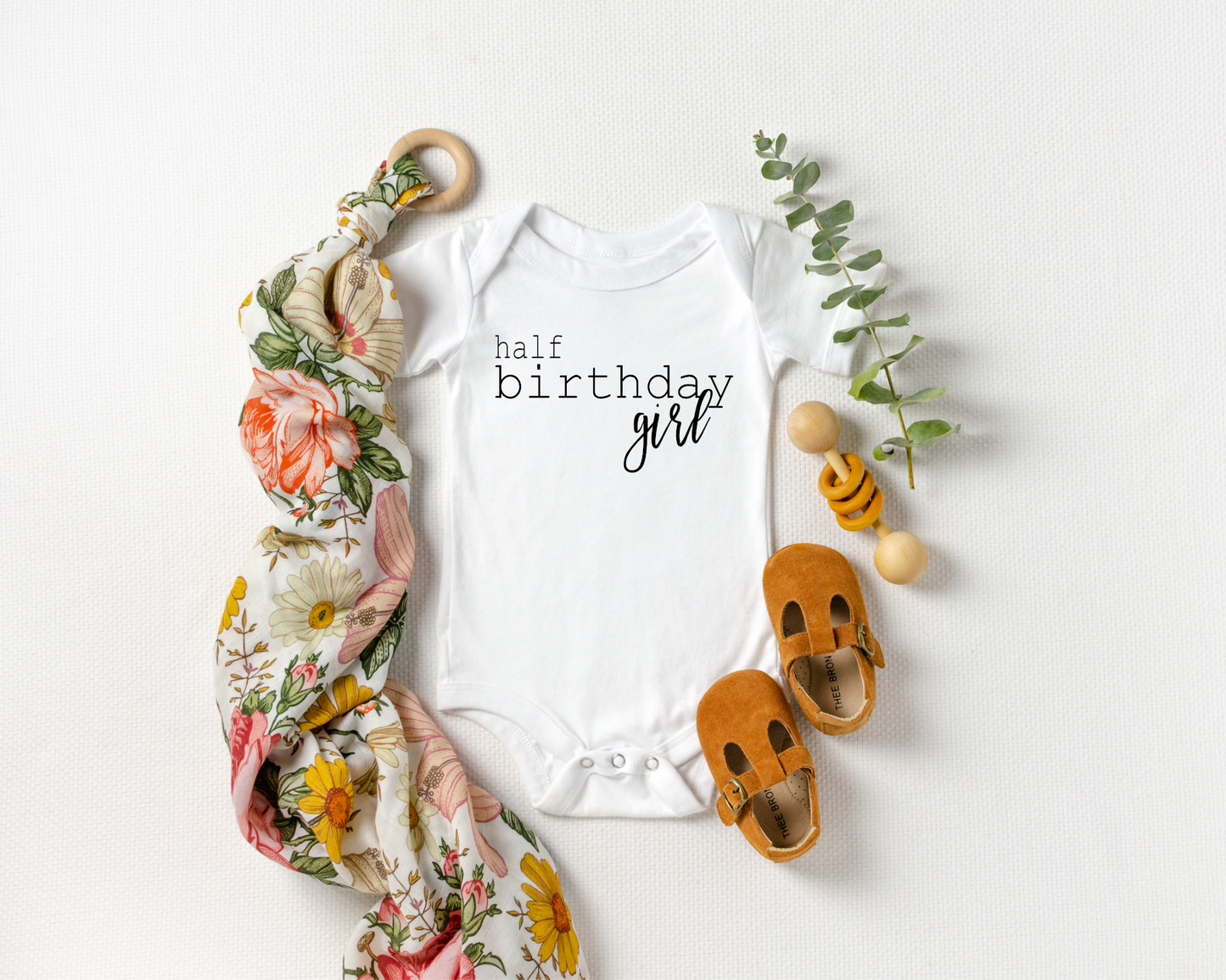 Half Birthday Girl Milestone Onesie