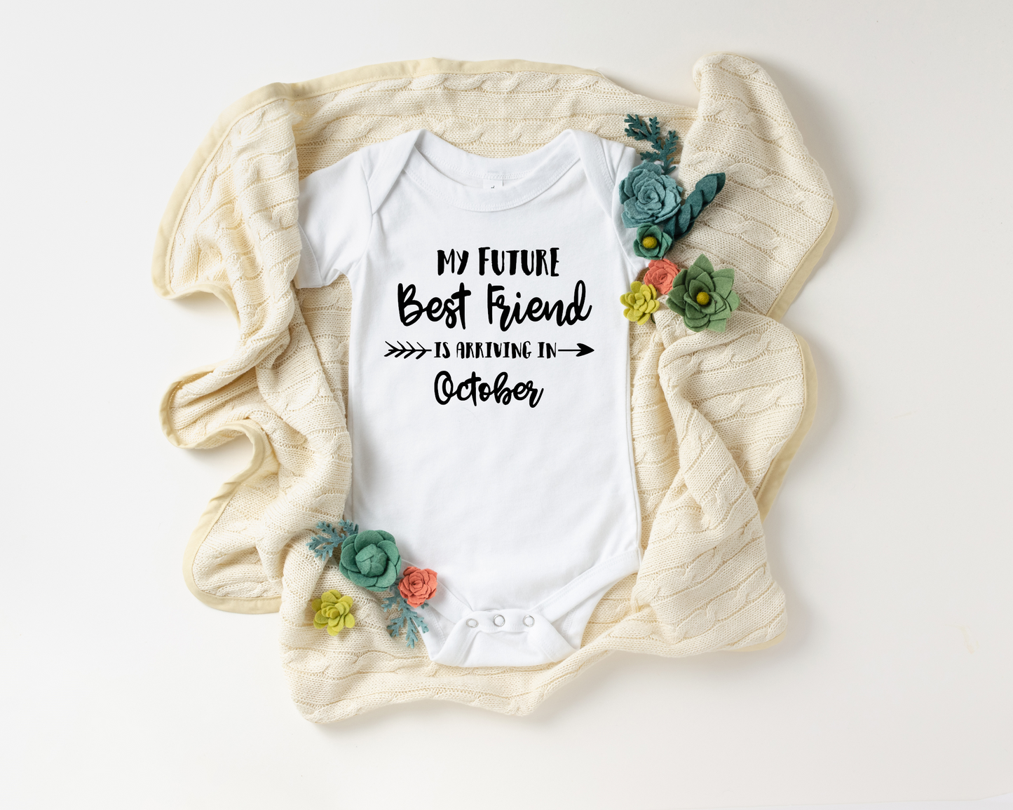 Future Best Friend Arriving Soon Custom Baby Onesie