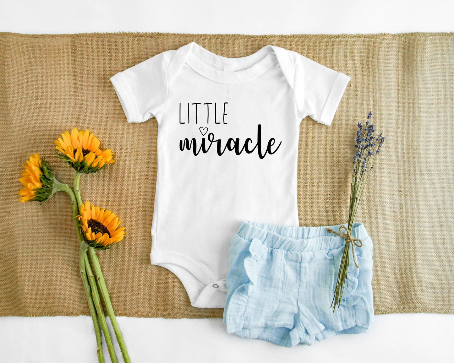 Little Miracle Baby with Heart Onesie