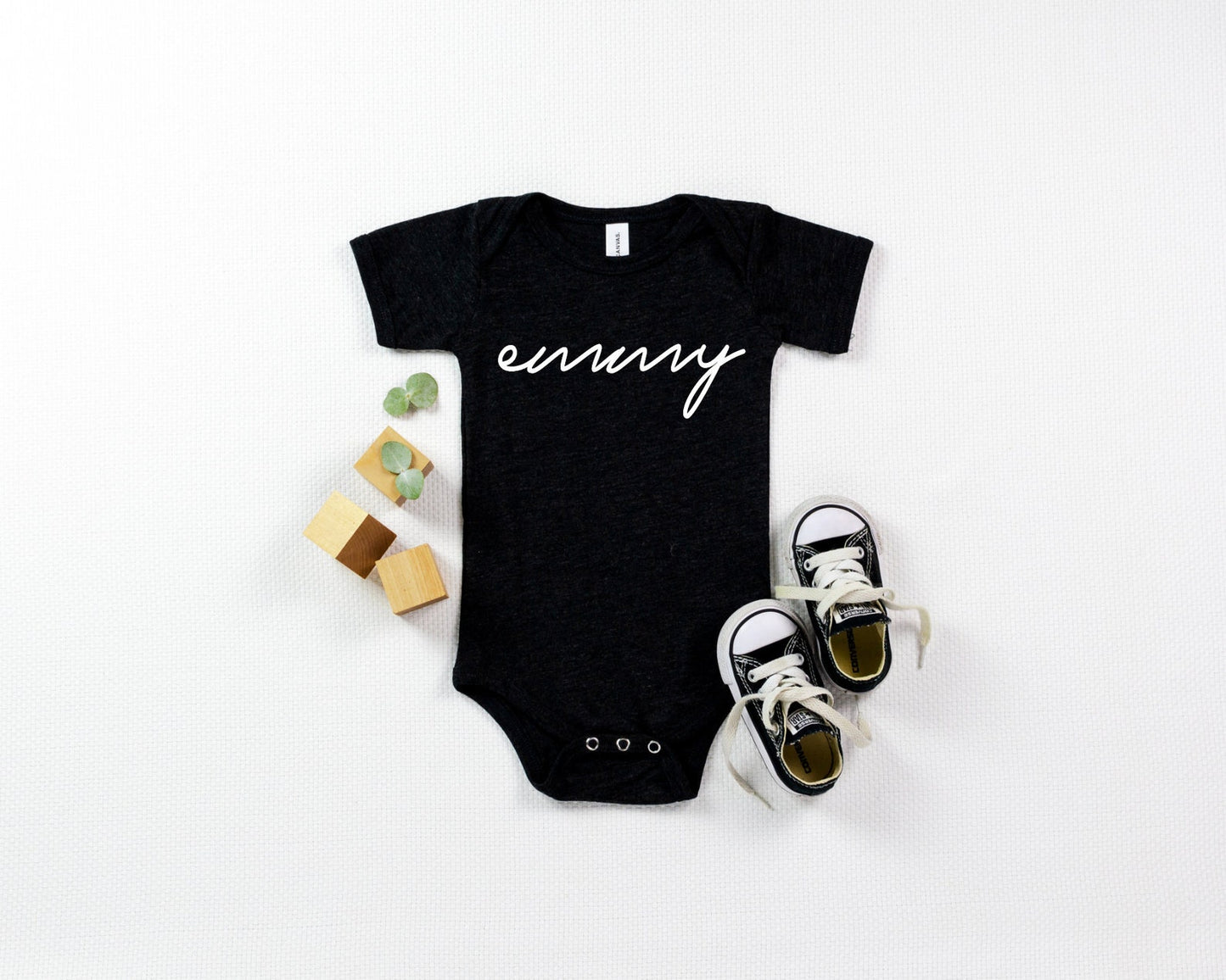 Monogram Script Baby Name Onesie