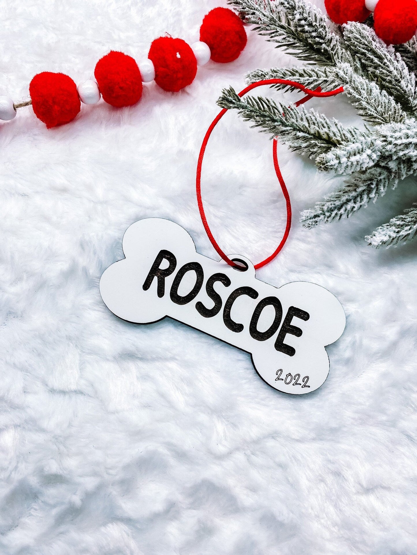 Custom Pup Name Ornament - Dog Christmas