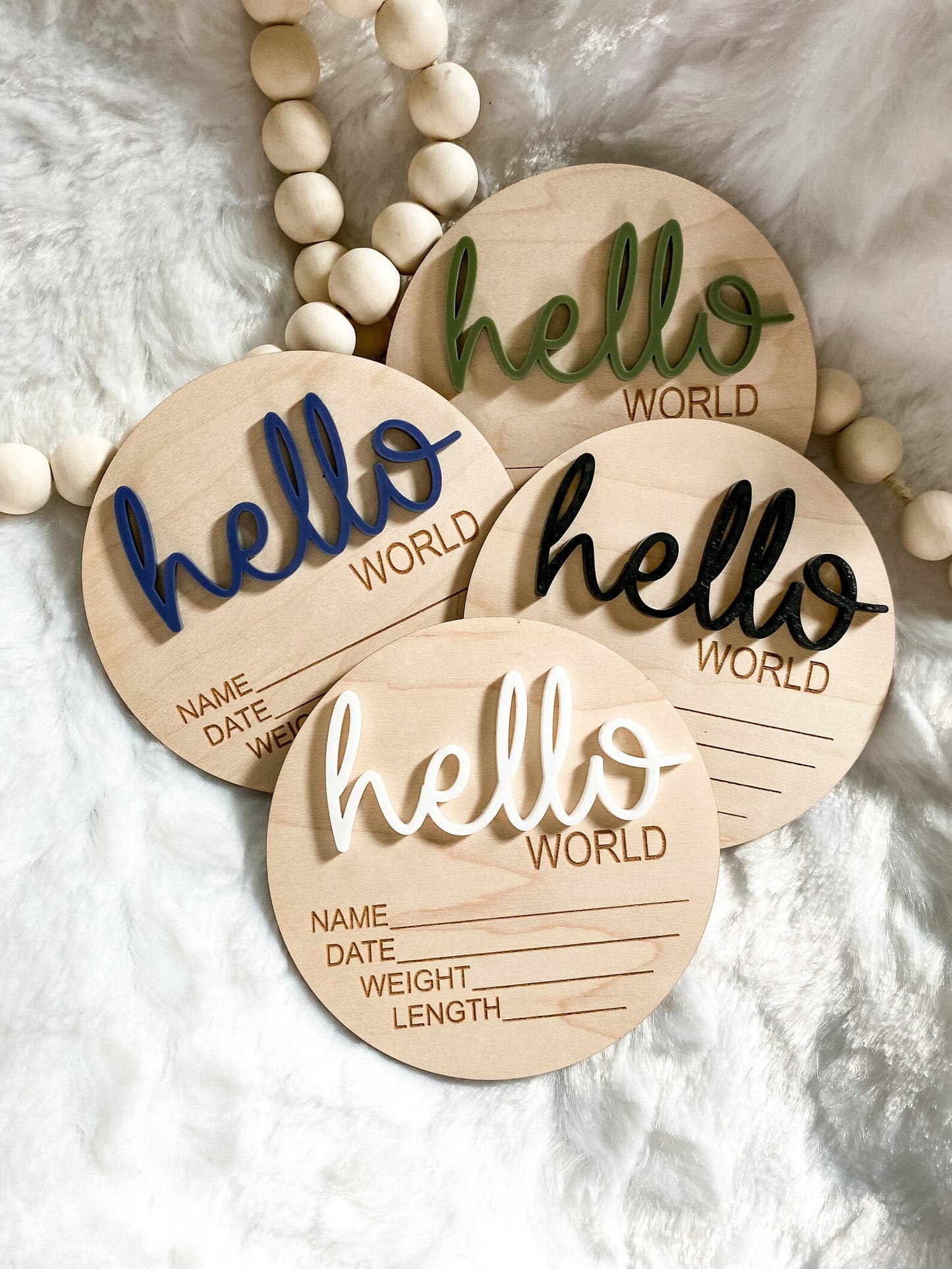 Hello World Birth Announcement Disc 3D