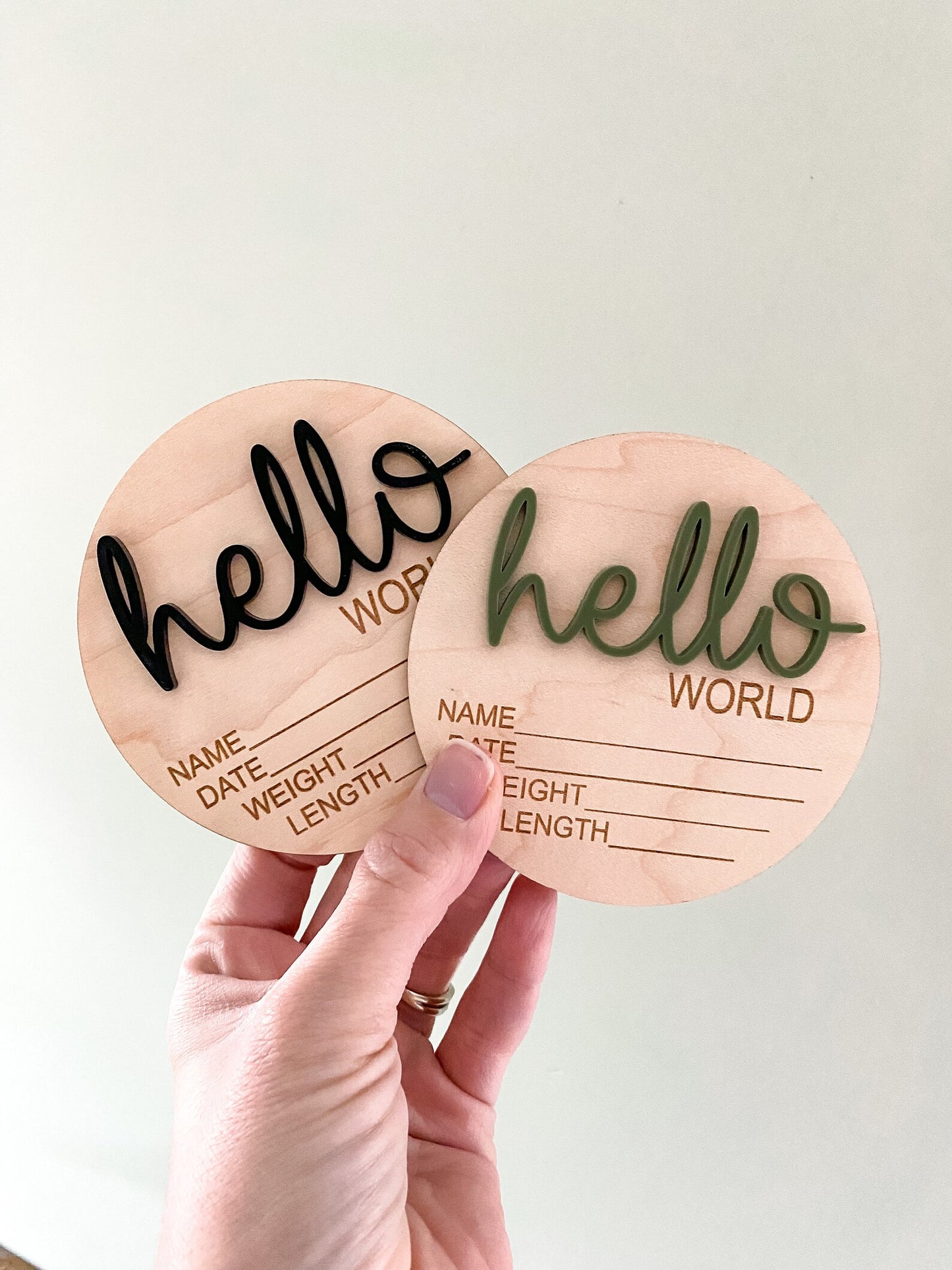 Hello World Birth Announcement Disc 3D