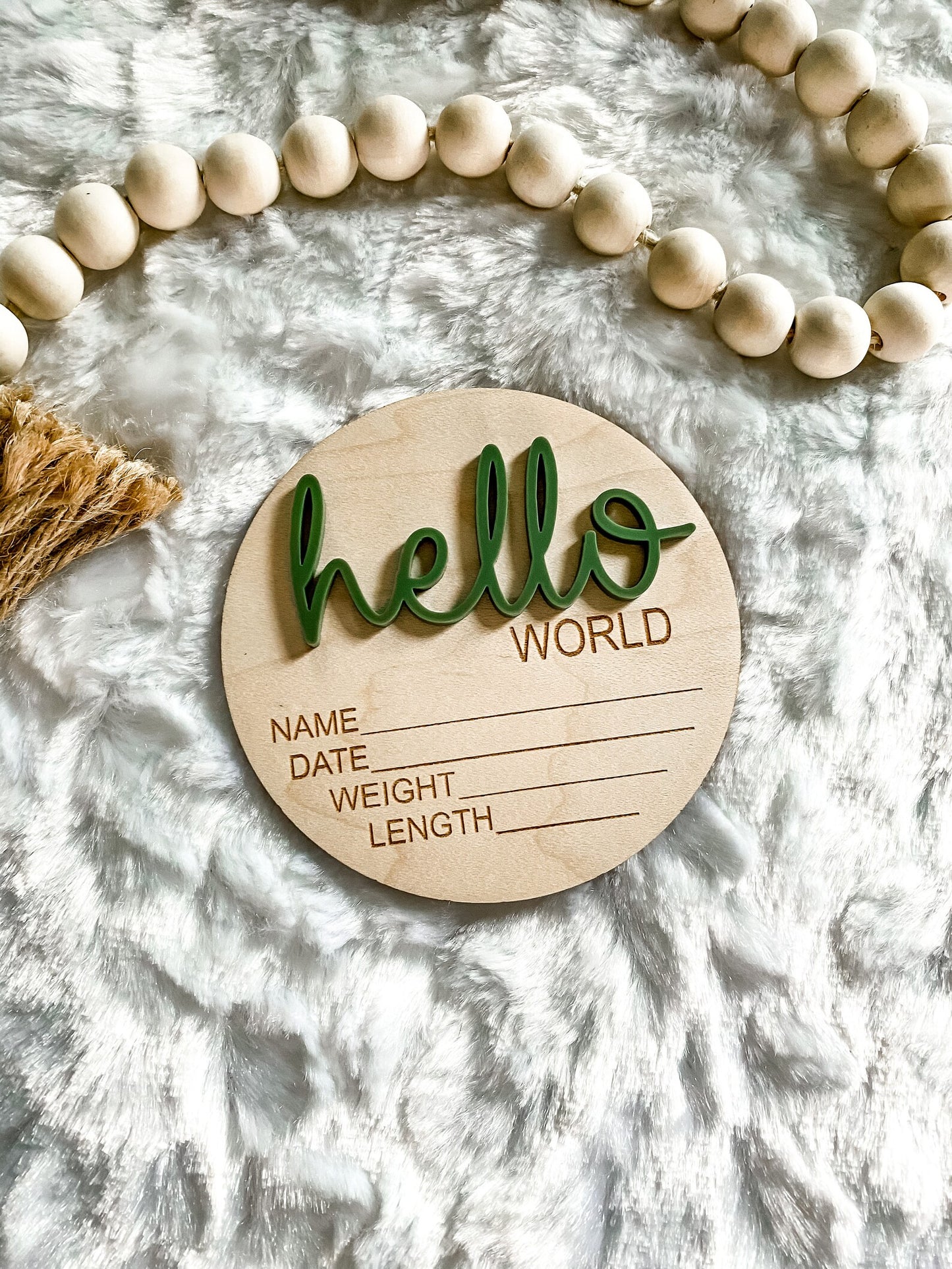 Hello World Birth Announcement Disc 3D