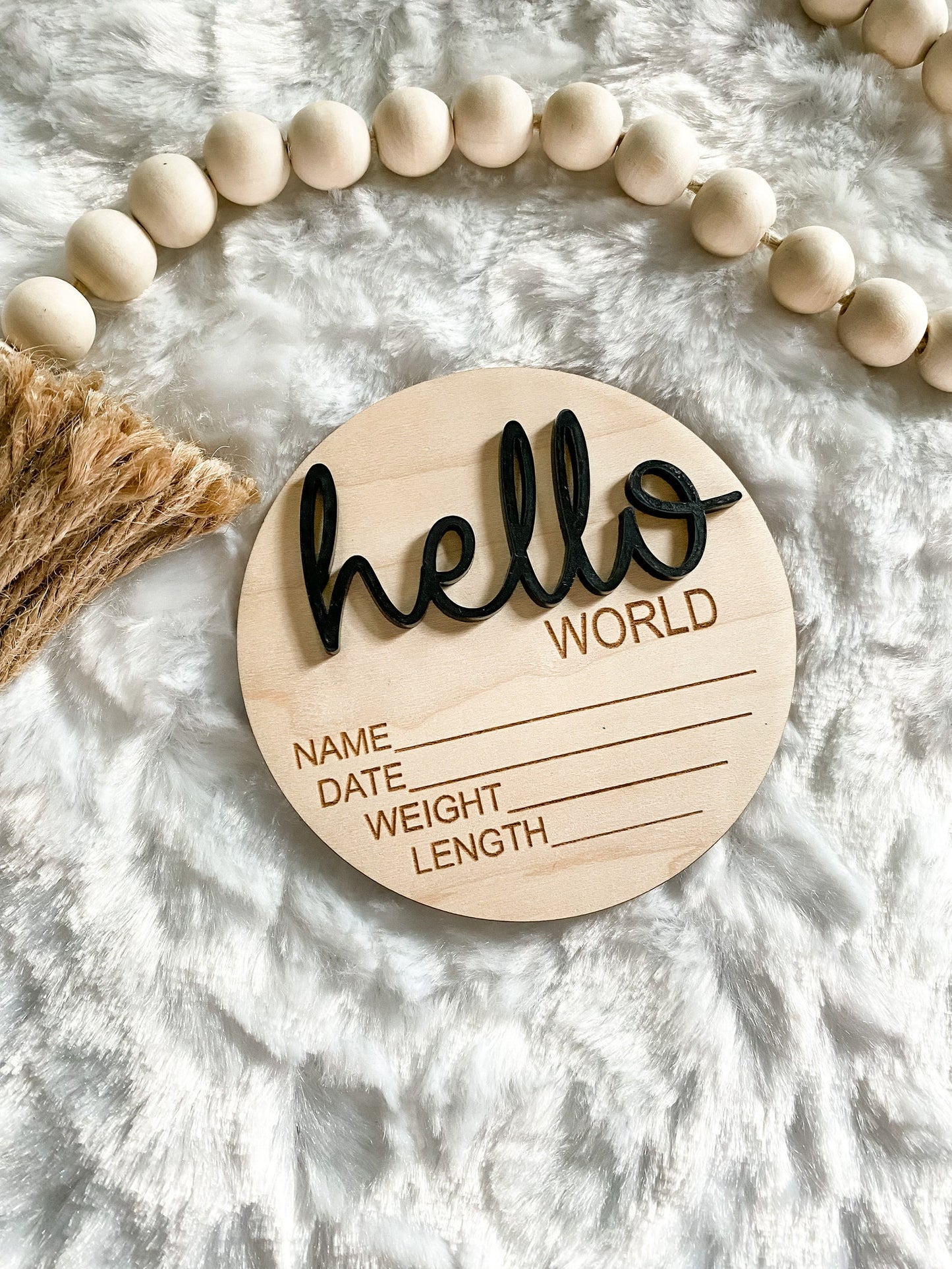 Hello World Birth Announcement Disc 3D