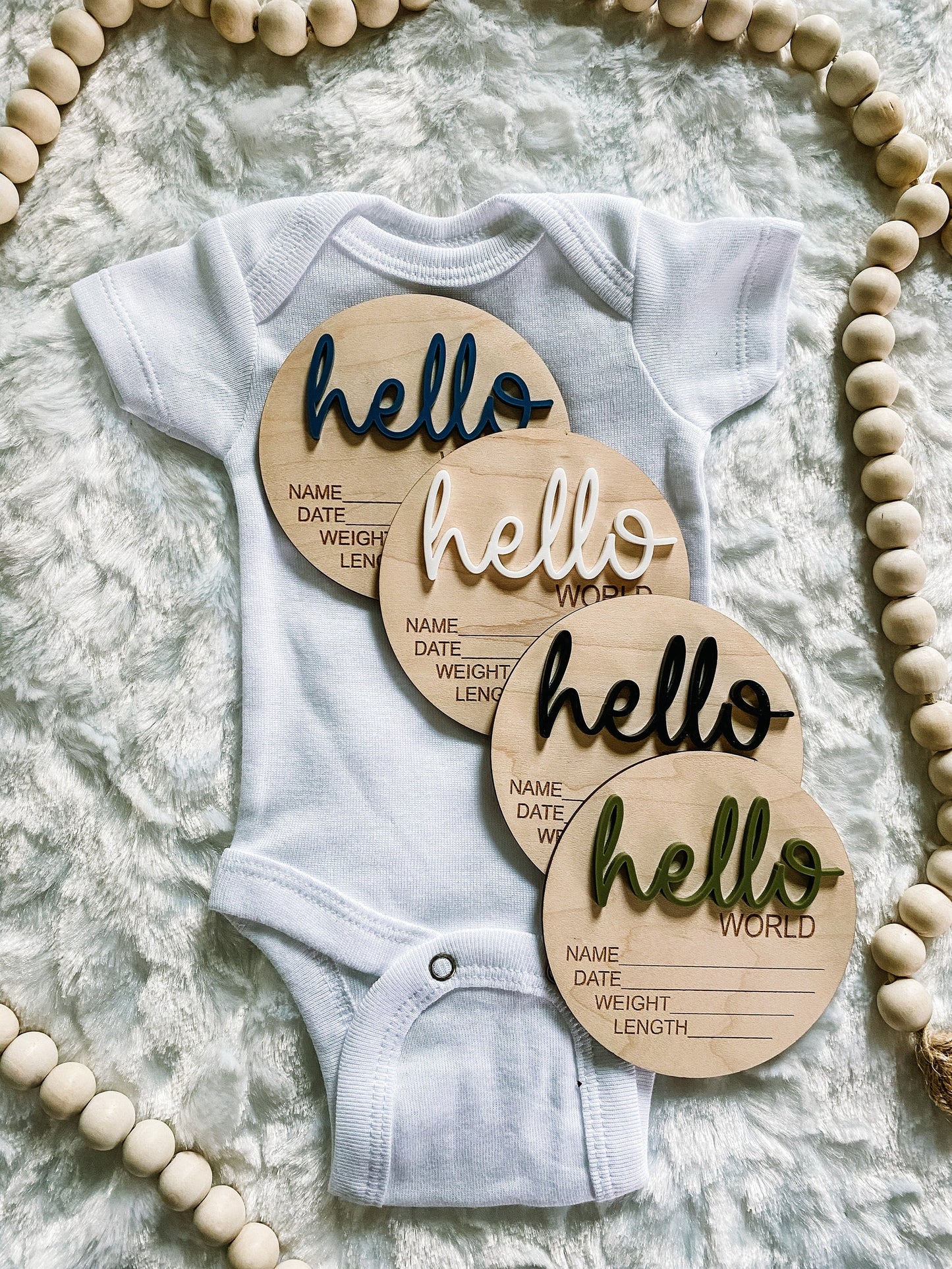 Hello World Birth Announcement Disc 3D