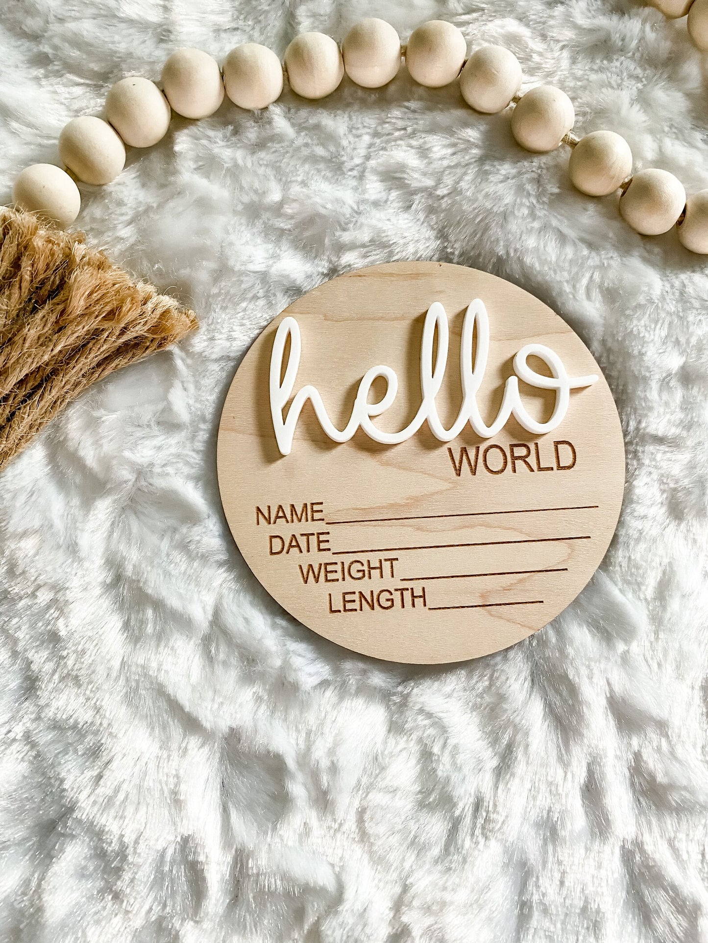 Hello World Birth Announcement Disc 3D