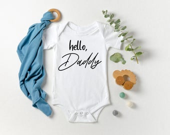 Hello Daddy Modern Block Onesie