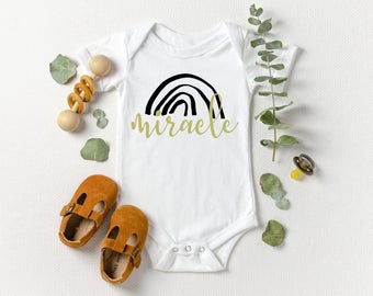 Little Miracle Rainbow with Gold Shimmer Onesie