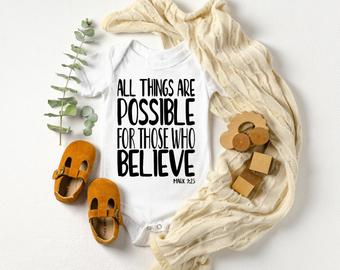 All Things Are Possible Scripture Onesie