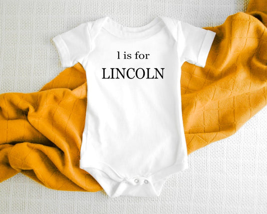 A is for - Script Custom Name Onesie