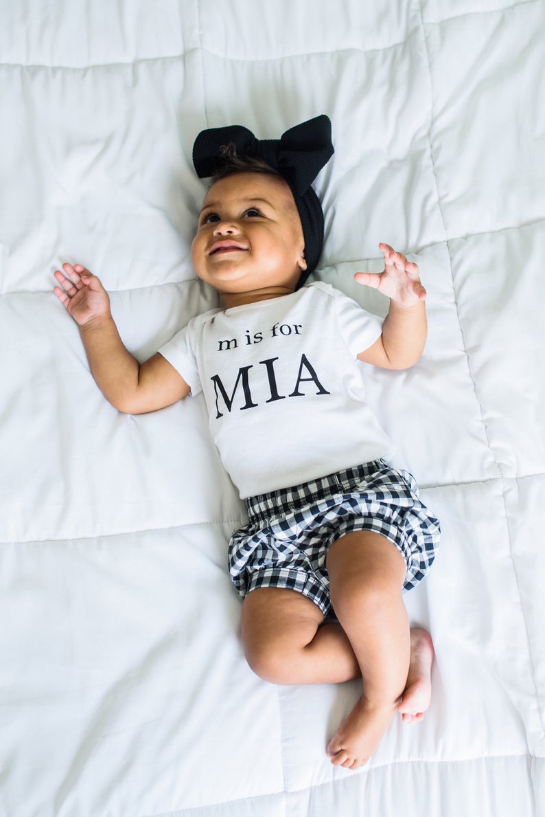 A is for - Script Custom Name Onesie