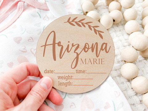 Custom Birth Announcement Stat Disc - Arizona Vine