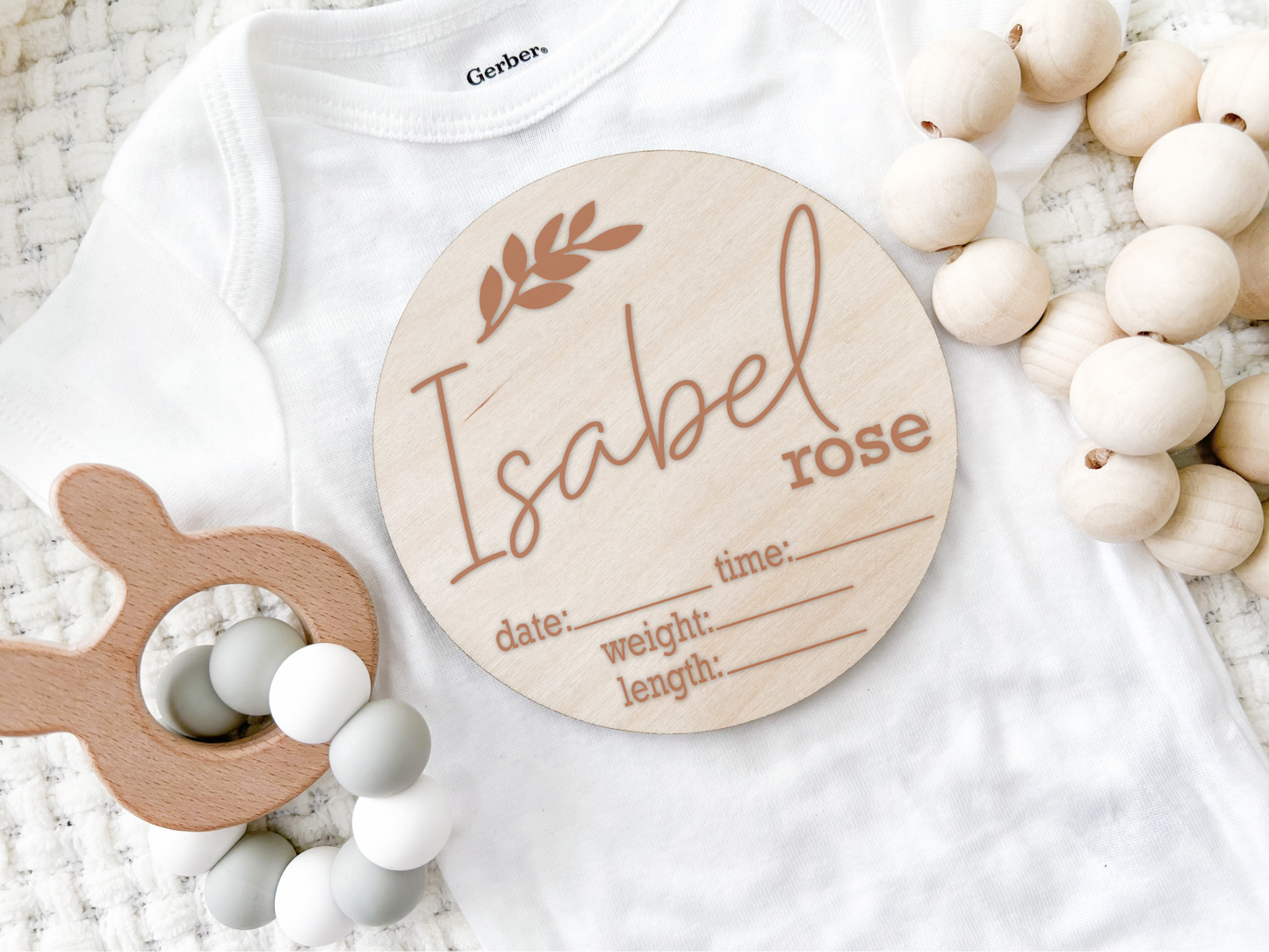 Custom Birth Announcement Stat Disc - Isabel Vine