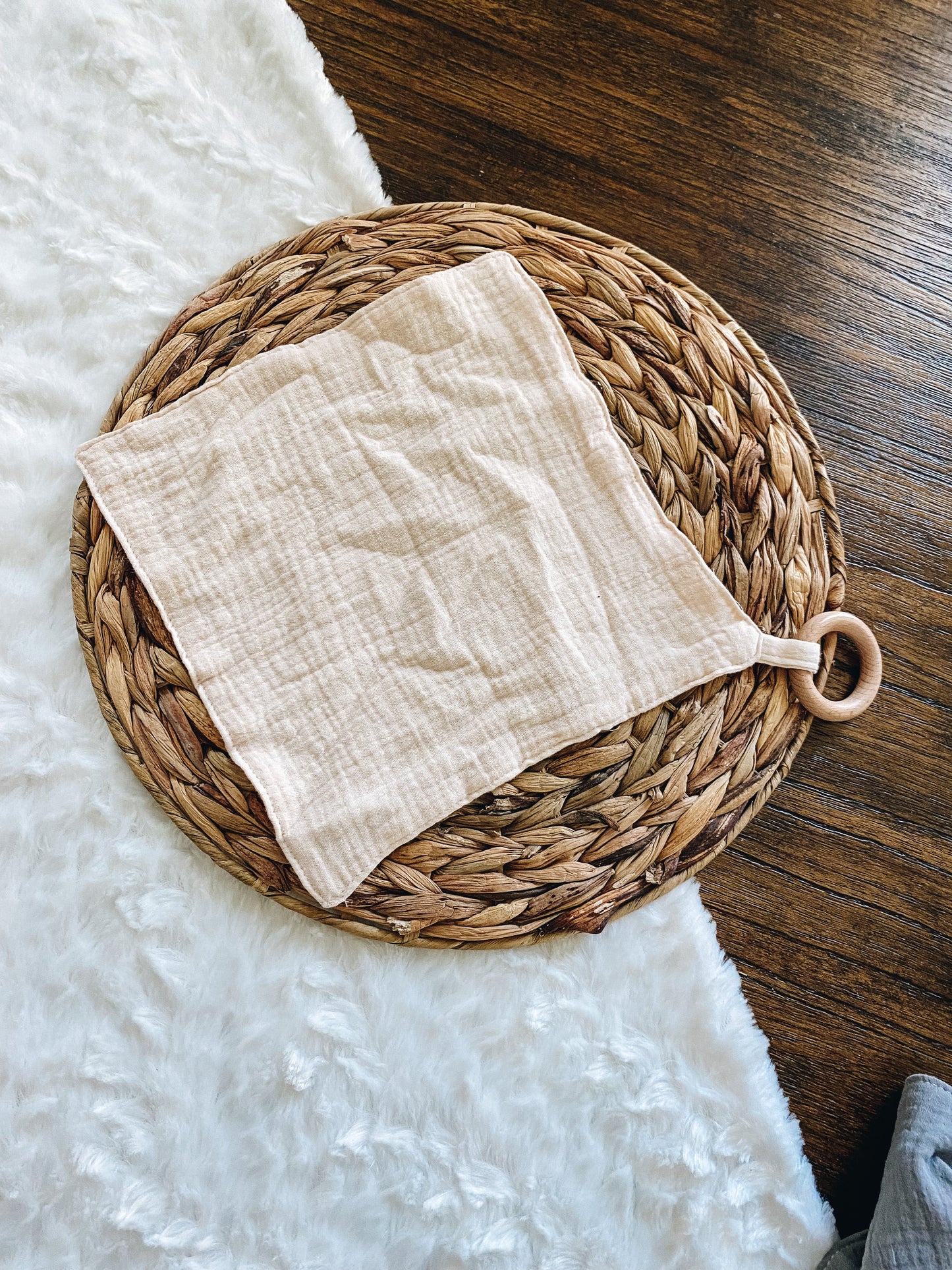 Natural Ivory Muslin Teething Lovey