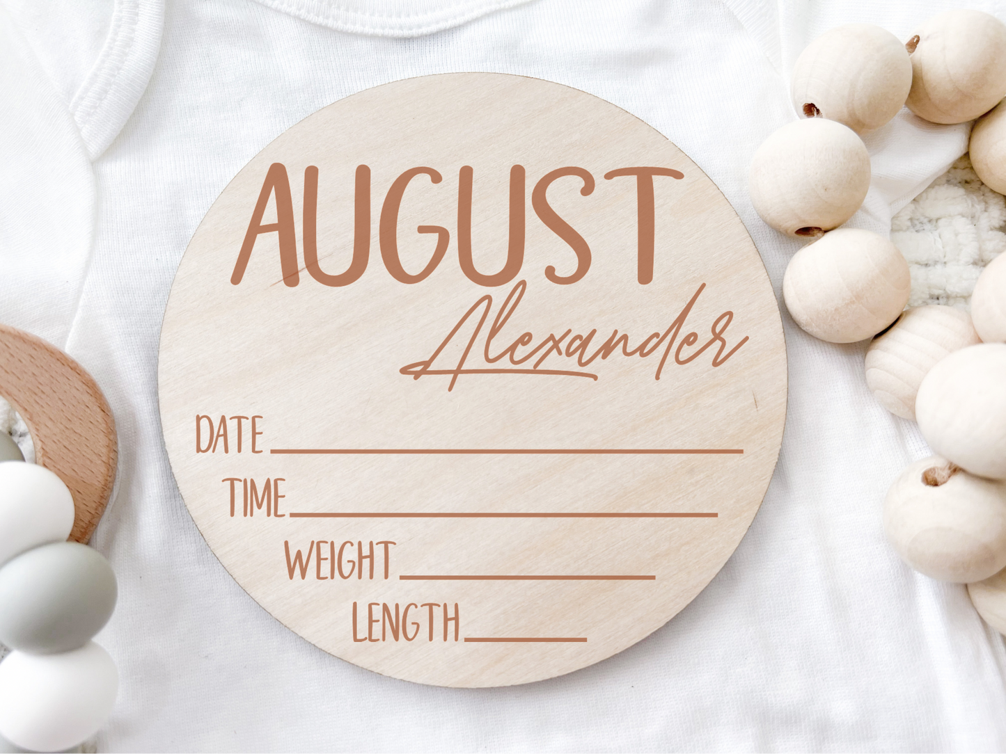 Custom Birth Announcement Stat Disc - August Alex