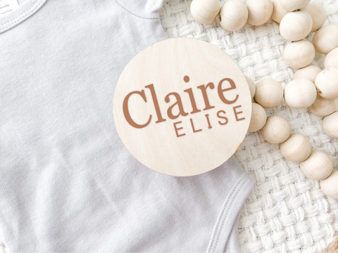 Custom Birth Announcement Stat Disc - Claire Elise Serif 2