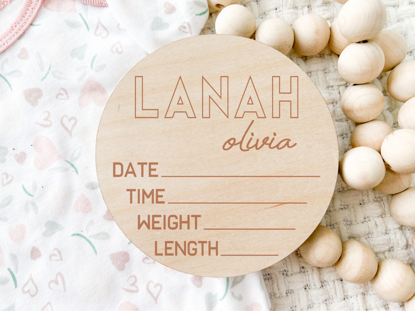 Custom Birth Announcement Stat Disc - Lanah