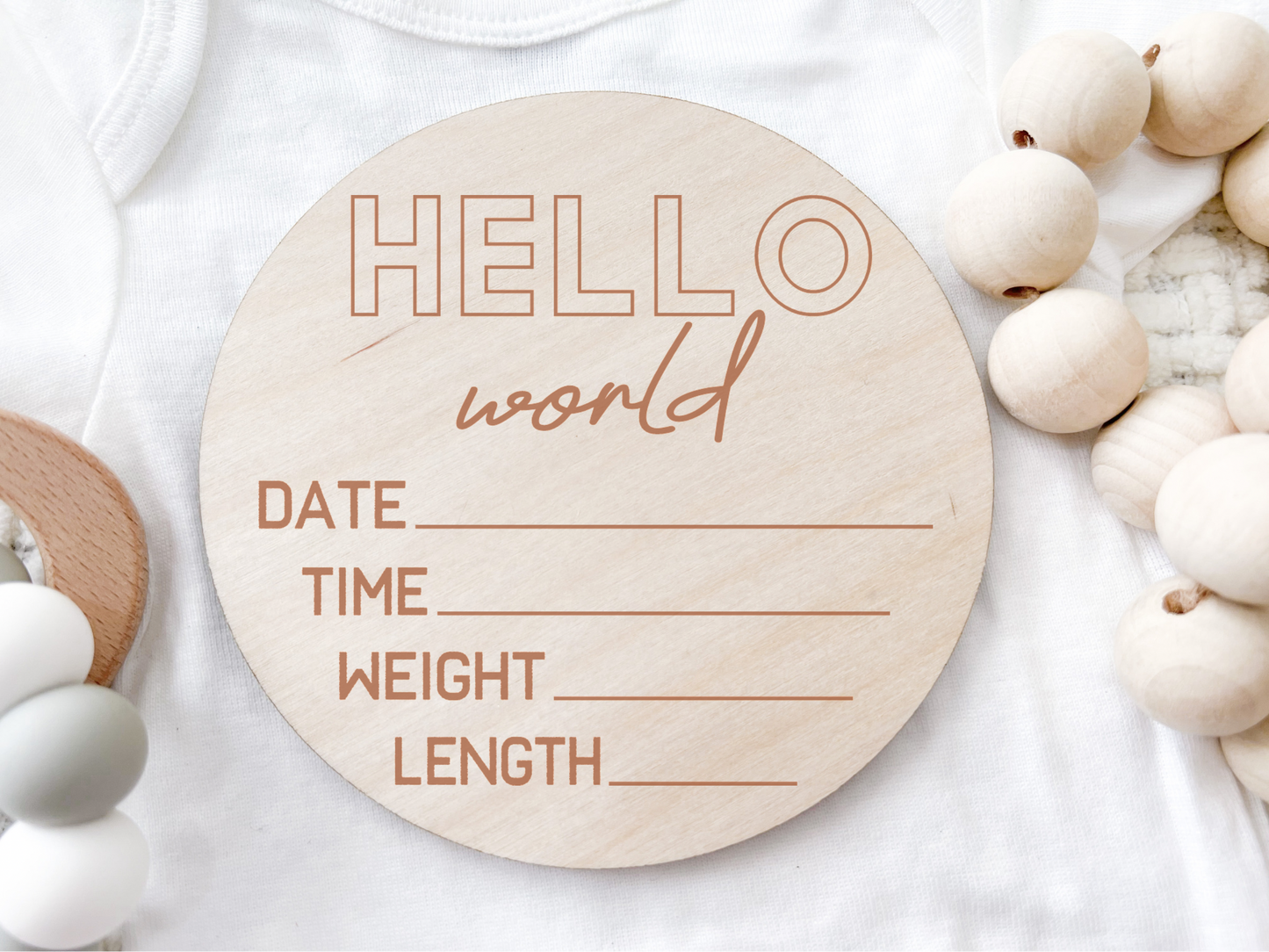 Wooden Birth Announcement Disc