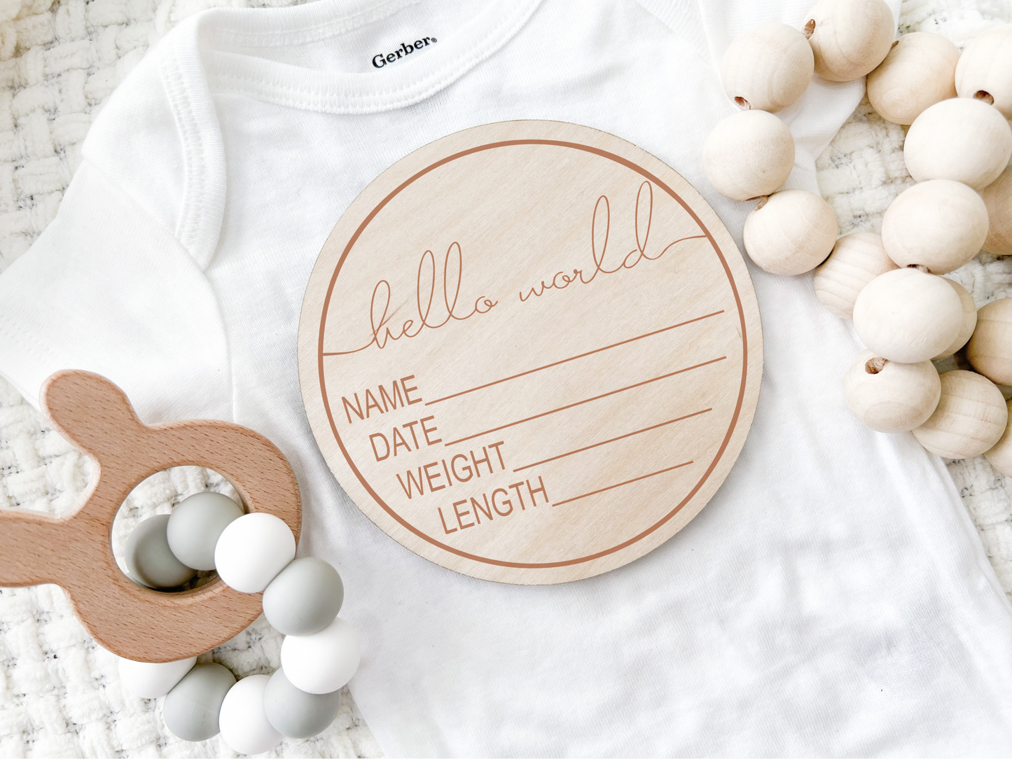 Wooden Birth Announcement Disc