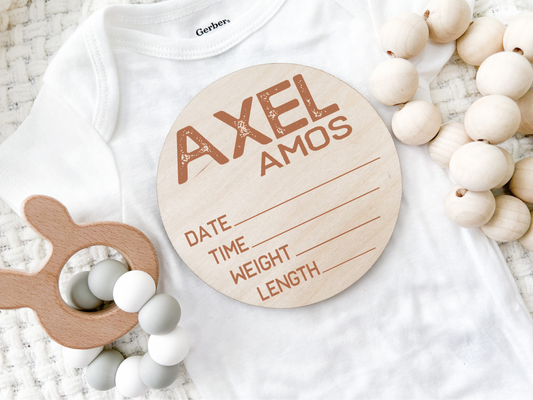 Custom Birth Announcement Stat Disc - Axel Industrial 2