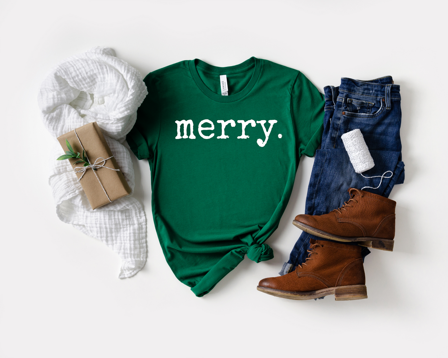 Merry.  Simple Classic Holiday Tee