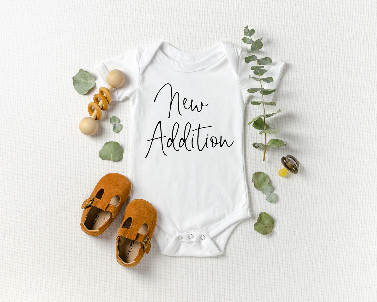 New Addition Cursive Script Onesie