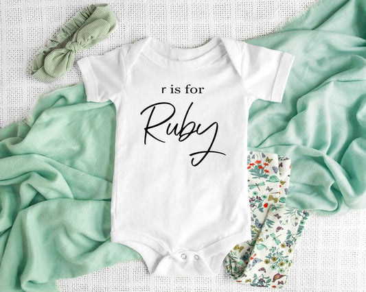 A is for - Script Lowercase Custom Name Onesie