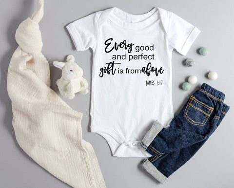 Gift From Above James 1:17 Scripture Baby Onesie