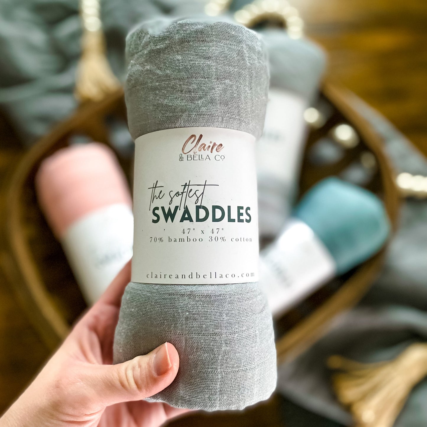 Light Grey - Ultra Soft 100% Bamboo Muslin Swaddle