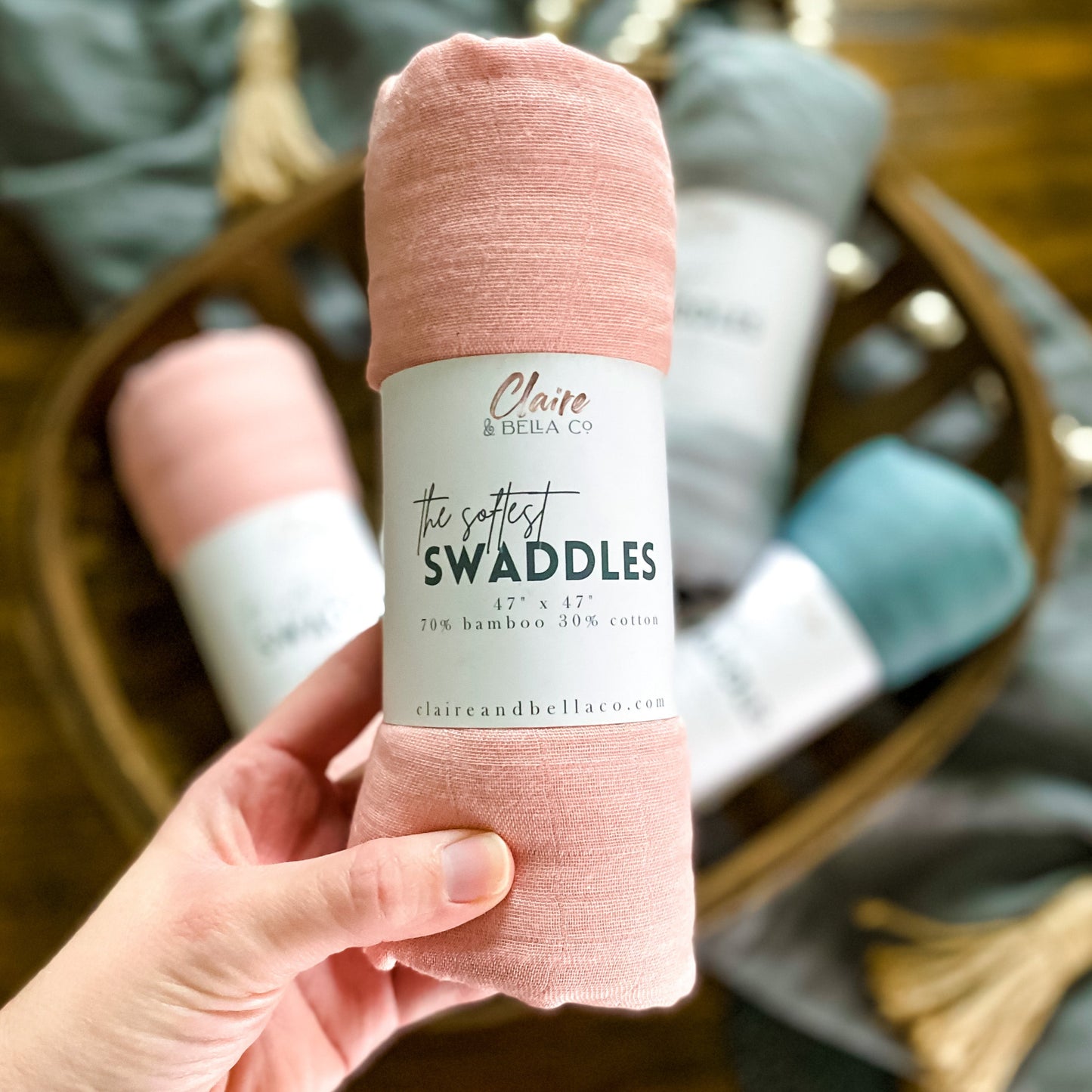 Blush Pink - Ultra Soft 100% Bamboo Muslin Swaddle