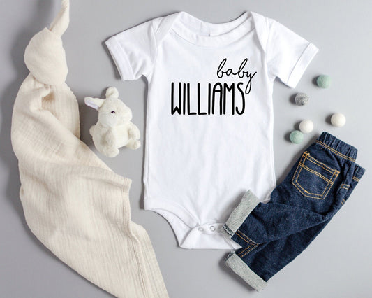 Custom Family Name Baby Onesie